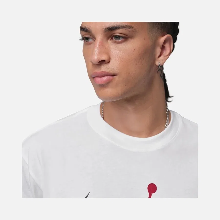 Футболка с коротким рукавом из хлопка Jordan Brooklyn Jumpman Crew Nike, Белый — фото 3