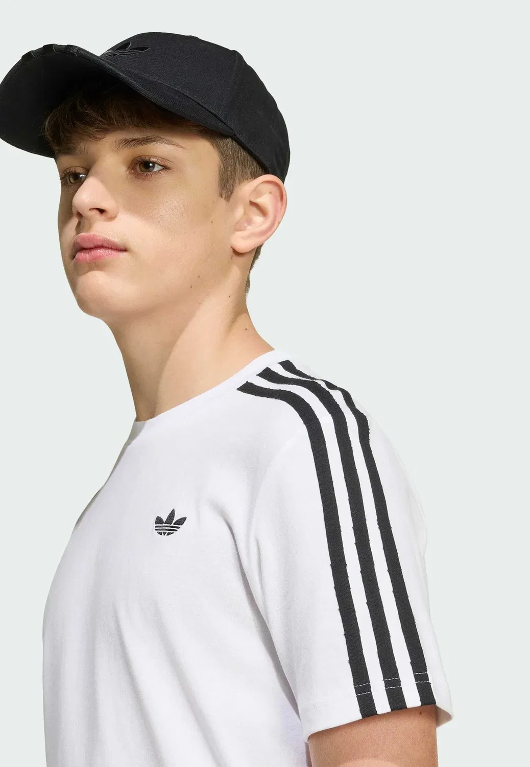 Свободная футболка с графическим принтом, унисекс Adidas Originals, White Black — фото 3