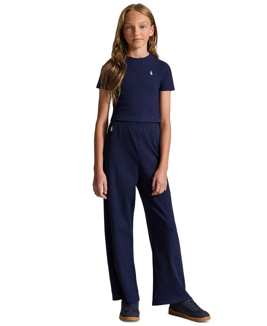 Штаны для девочек с широкими штанинами, Ribbed Wide-Leg Pant Polo Ralph Lauren, Refined Navy — фото 2