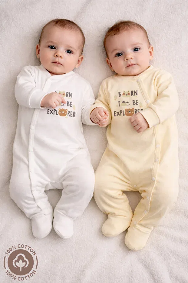 Детский комбинезон для новорожденных с принтом Born To Be Printed Miniel, Yellow