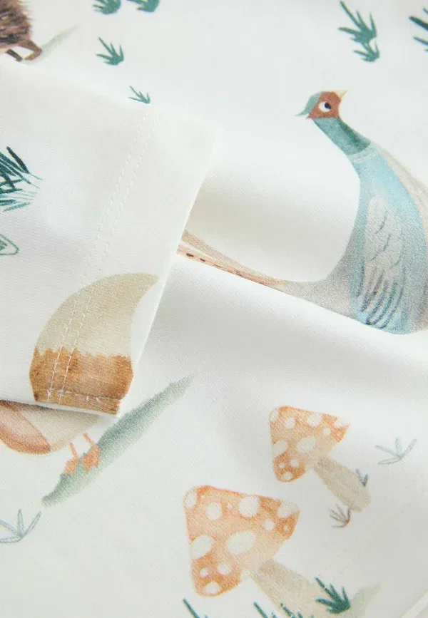 Футболка с длинным рукавом с принтом Regular fit - long sleeve all over print t-shirt - long sleeved top Next, Cream White Woodland Animals, белый — фото 3