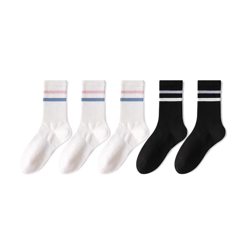 Детские носки с принтом набор из 5 пар MINISO, Milk White + Black