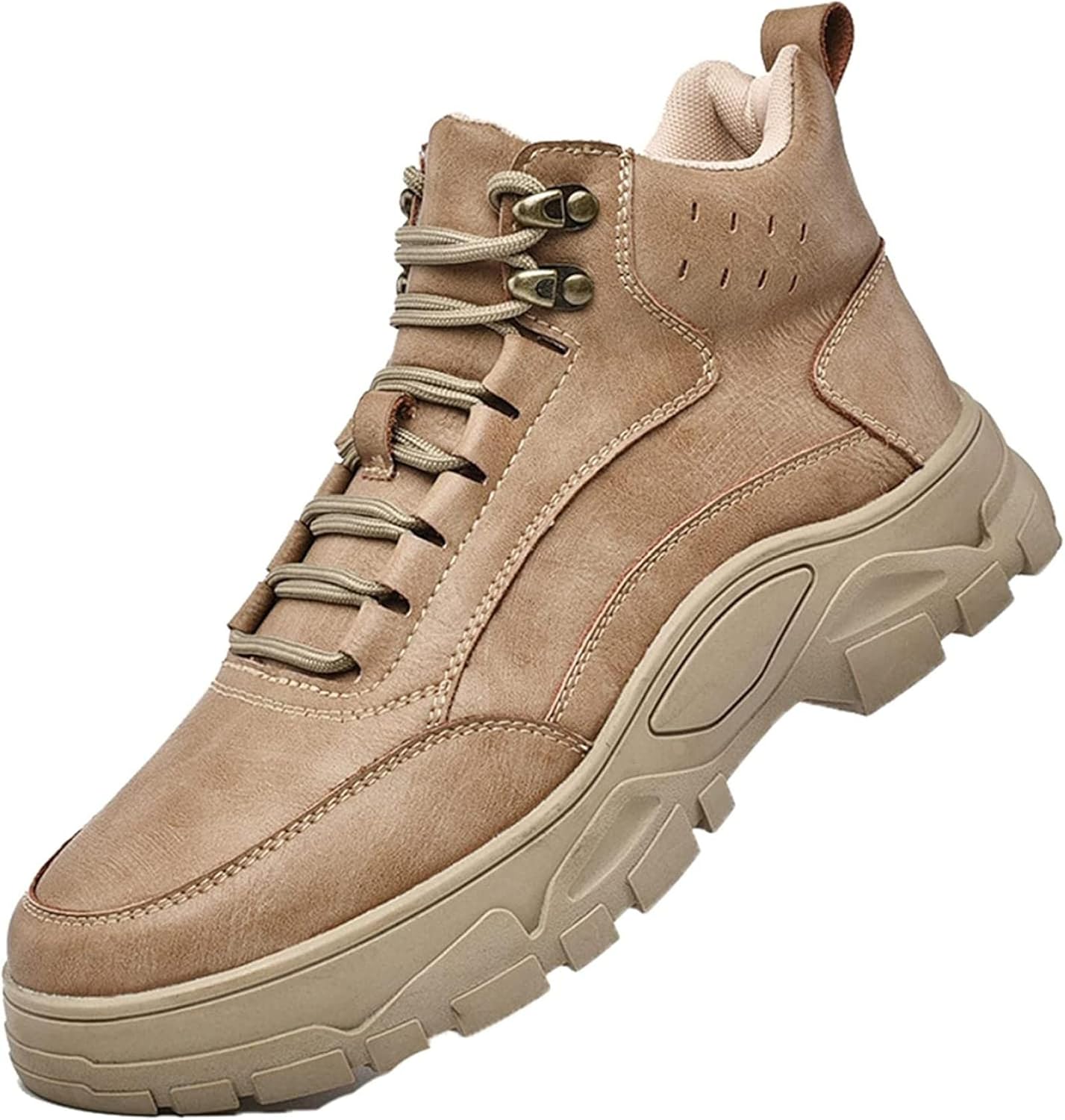 

Мужские ботинки Yiozoi для осени и зимы, высокие кеды, шнуровка, легкие прогулочные туфли, теплые ботинки до щиколотки, хаки
