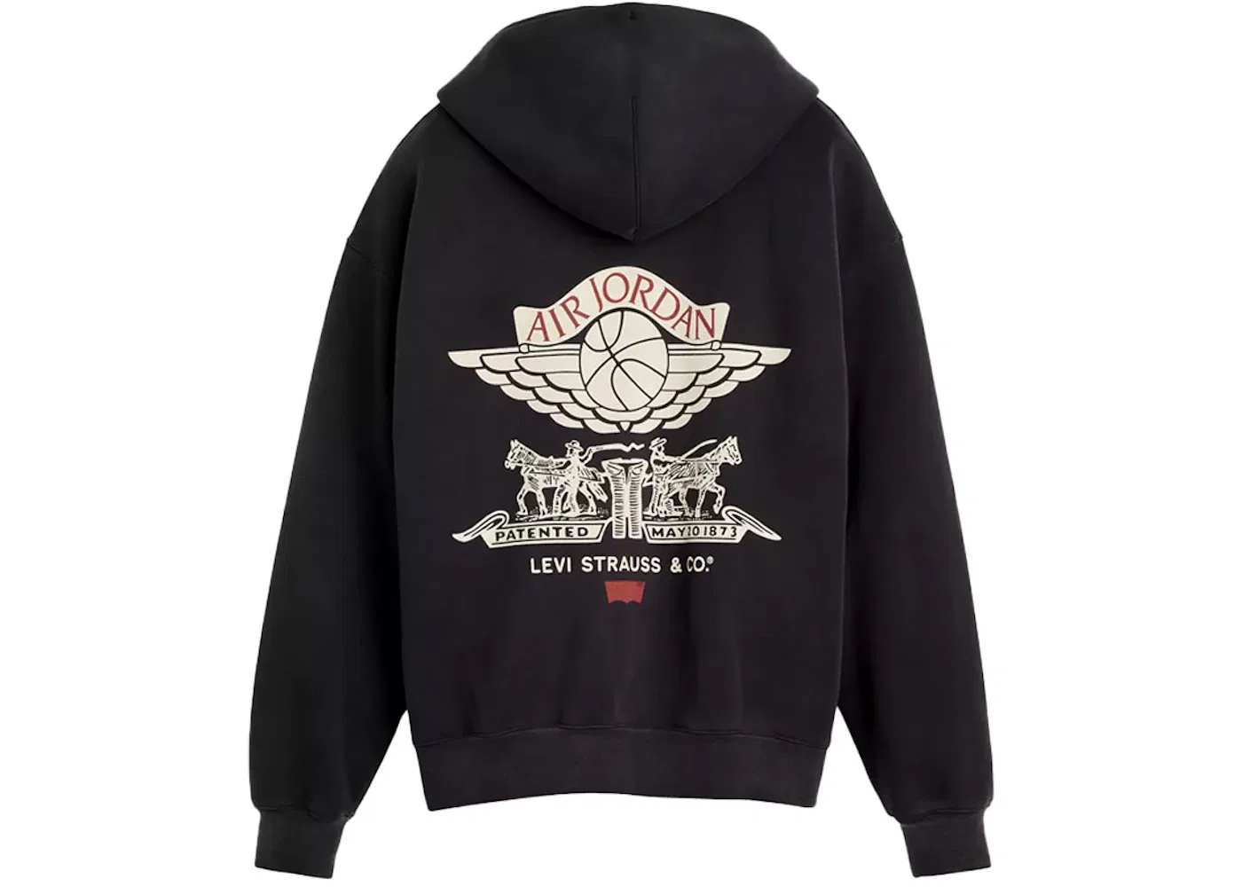 Мужская худи с полной застежкой-молнией Nike Jordan x Levis Hoodie (Asia Sizing), Black — фото 2