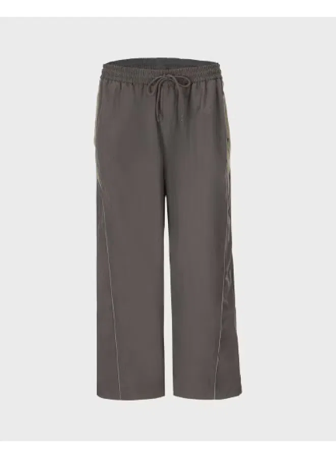 Брюки прямые на эластичном поясе с завязками Zara, дымчато-фиолетовый