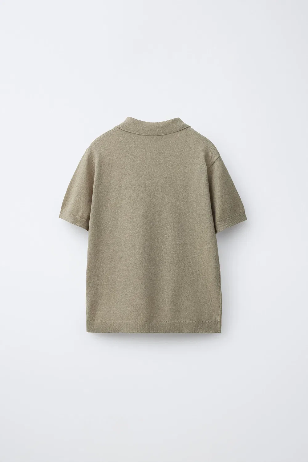 Поло из хлопка и льна ZARA, Light Khaki — фото 2