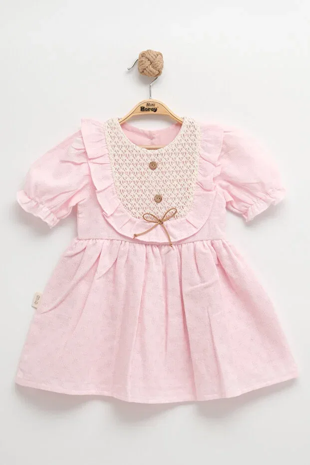 Детское платье для девочек хлопковое Mini Baray, Light Pink — фото 2