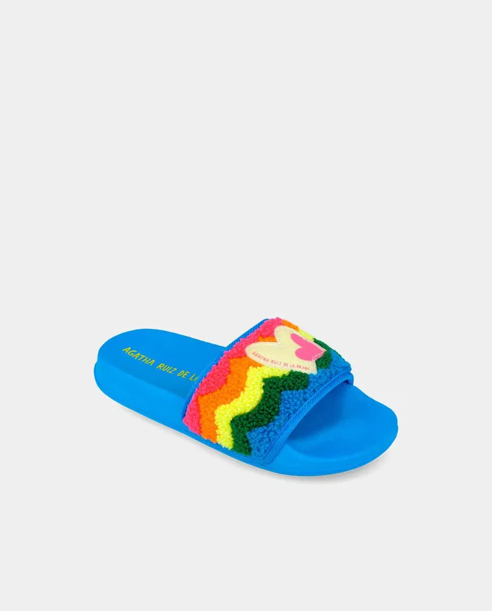 Детские шлепанцы для девочек с тканевым верхом Agatha Ruiz de la Prada, Azul — фото 4