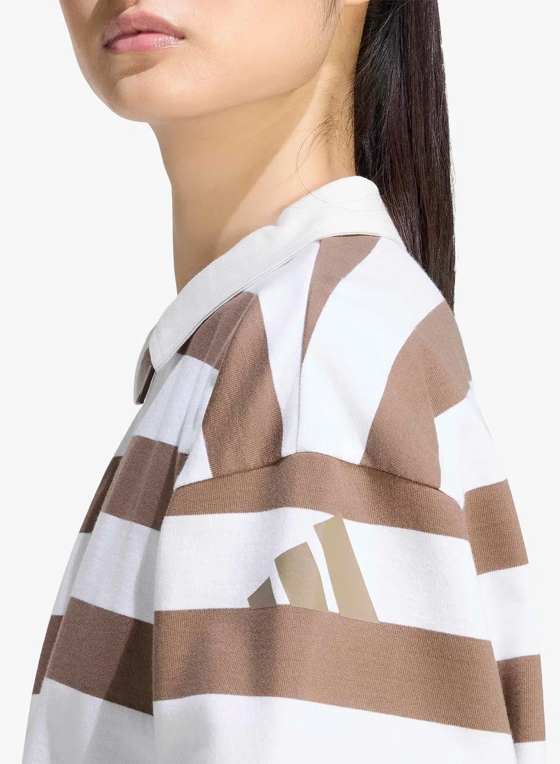 Поло свободного кроя Essential Contemporary French Terry Adidas, хаки — фото 4