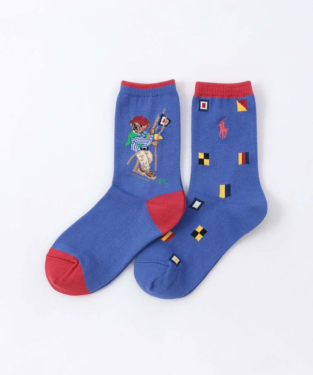 Детские носки с принтом Sailing Bear & Flag POLO RALPH LAUREN, Blue