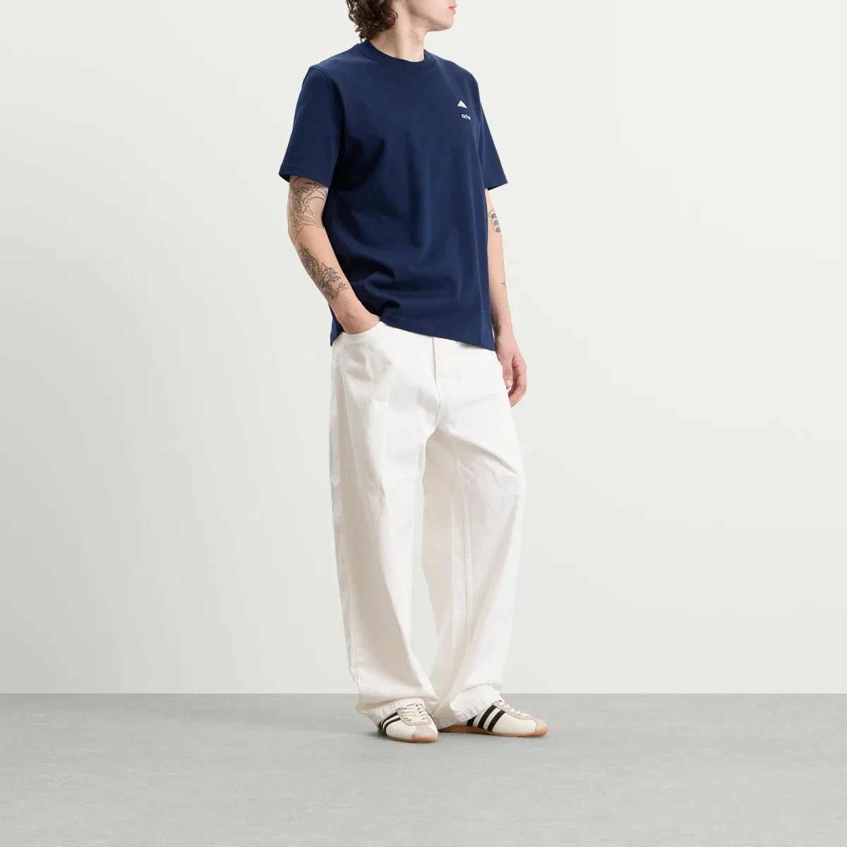 Футболка с длинным рукавом X arte Adidas, Collegiate Navy & Off White — фото 4