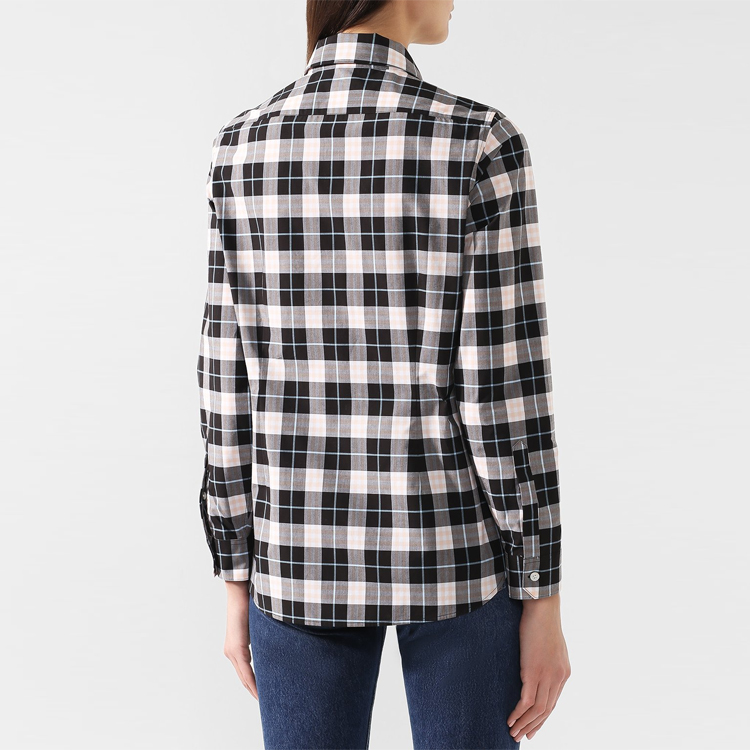 Рубашка Burberry, женская, стиль главной улицы, черный/серый/розовый — фото 2