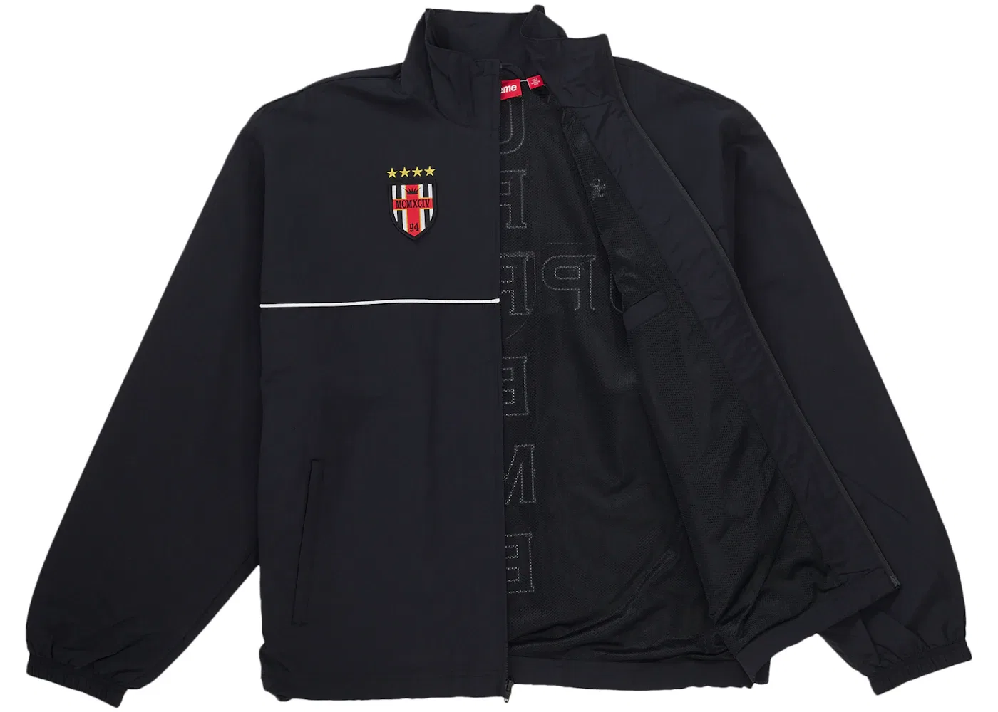Мужская куртка-трек с принтом креста Cross Track Jacket Supreme, черный — фото 2