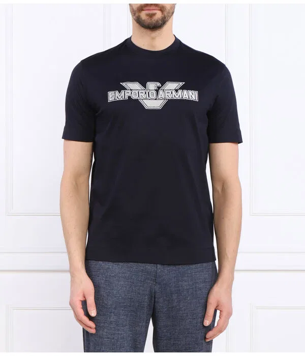 Мужская футболка хлопковая Emporio Armani, Blu Marino