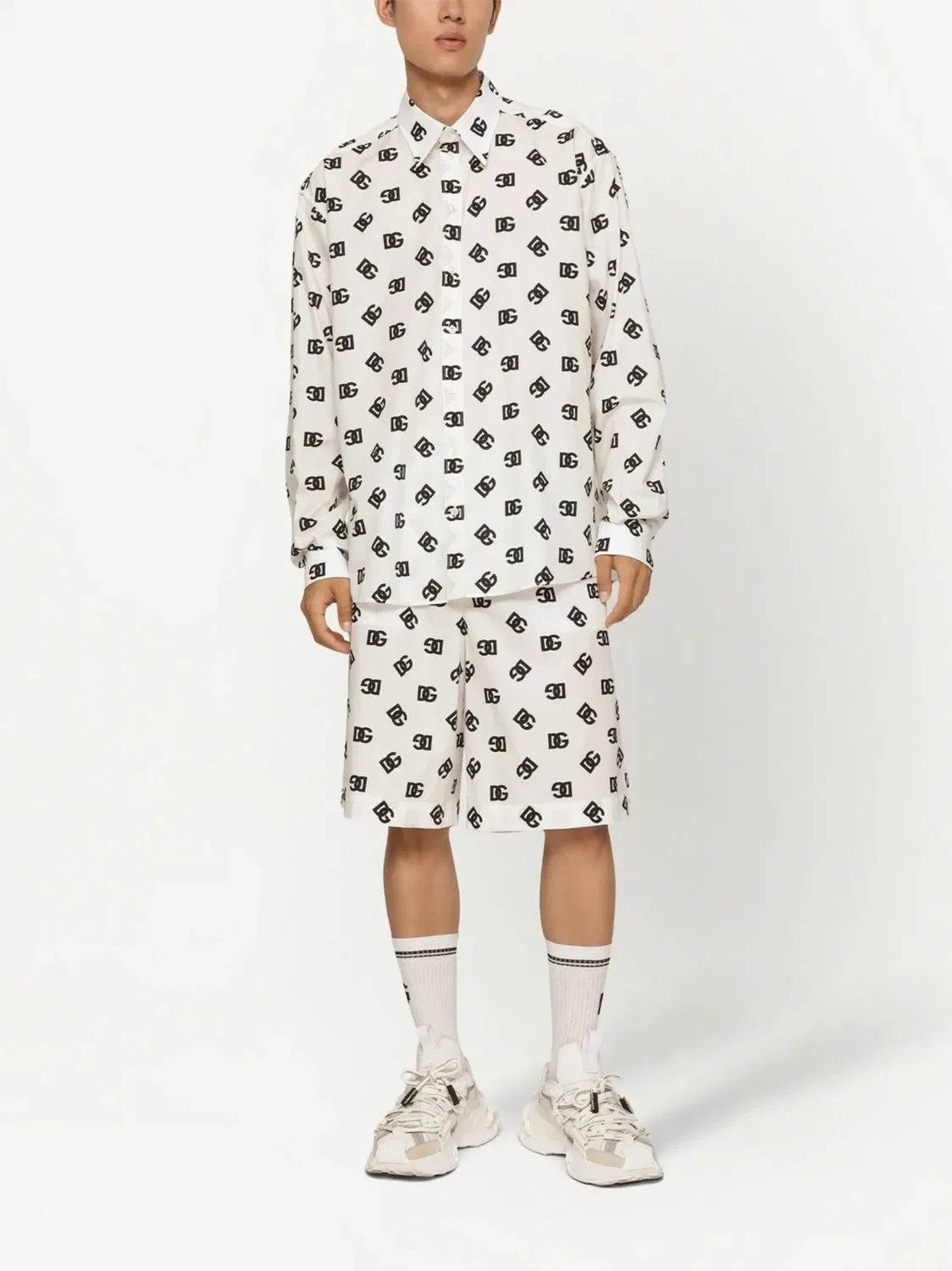 Dolce & Gabbana Рубашка Monogram белая — фото 4