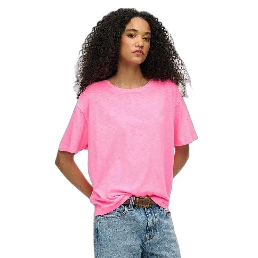 Женская футболка с опущенными плечами Superdry Studios, Rosa / Neon-Purpurrot