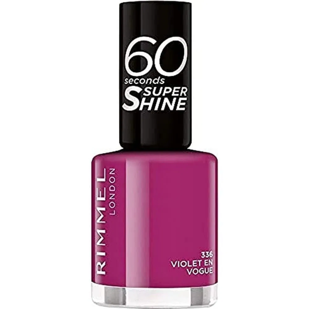 Лак для ногтей Rimmel 60 Seconds Super Shine, оттенок Flip Flop 336 (8 мл) Rimmel, 336 Violet En Vogue