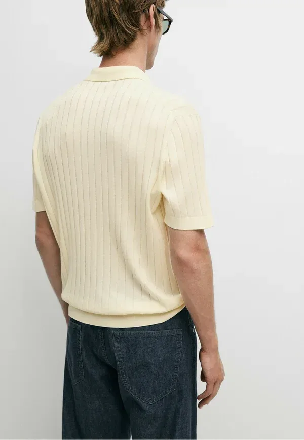 Поло хлопковое Polo shirt Massimo Dutti, белый — фото 3