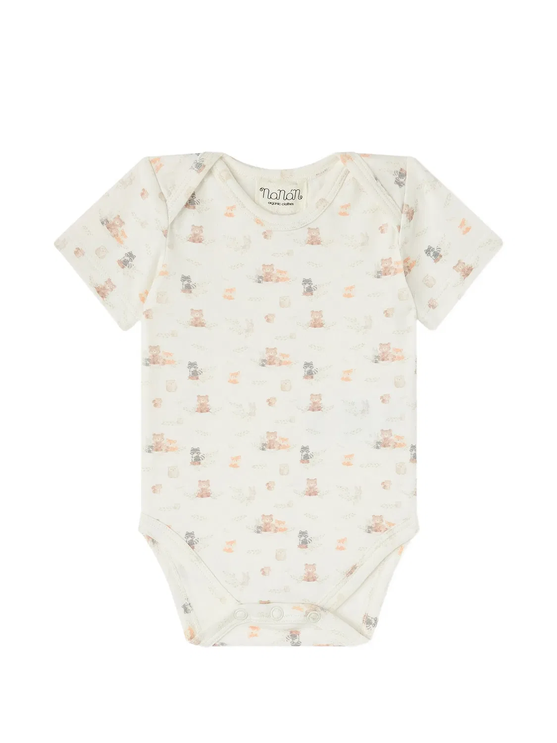 Боди Sweet Woodland с короткими рукавами и анималистичным принтом Nanan, белый