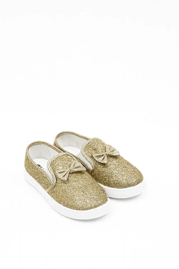 Детские балетки с блестками Behtah Kundura, Silvery Yellow