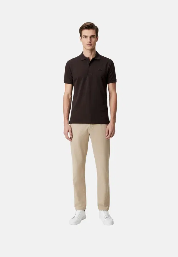 Футболка поло Lacoste, однотонная, коричневый — фото 2