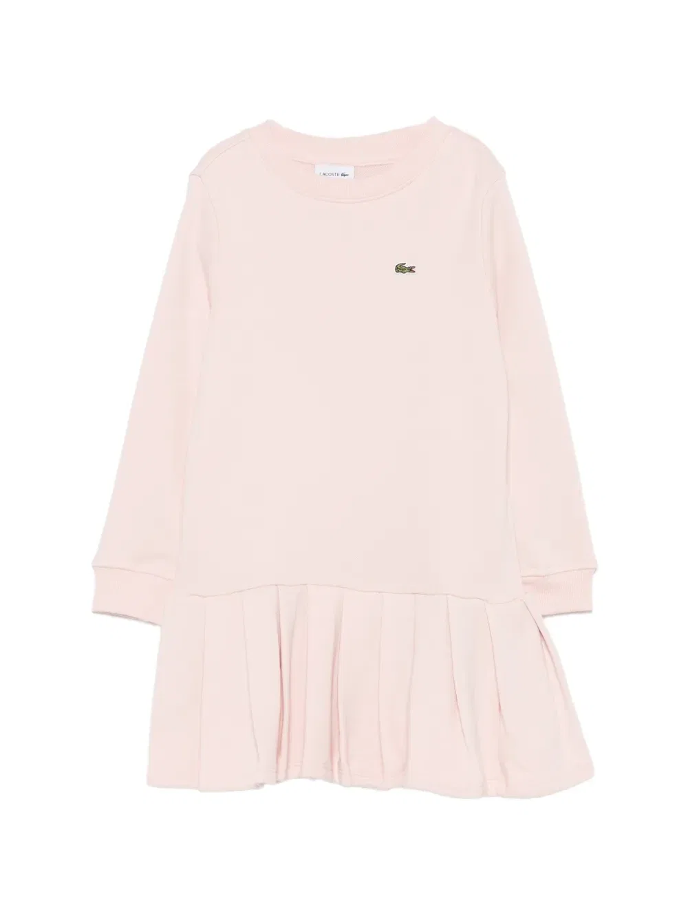 Плиссированное платье с нашивкой-логотипом Lacoste Kids, розовый