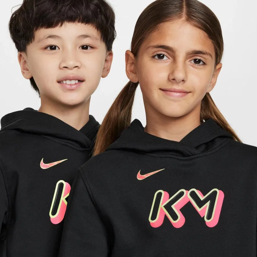 Детский свитшот с принтом Kylian Mbappé Club Fleece Nike, Черный