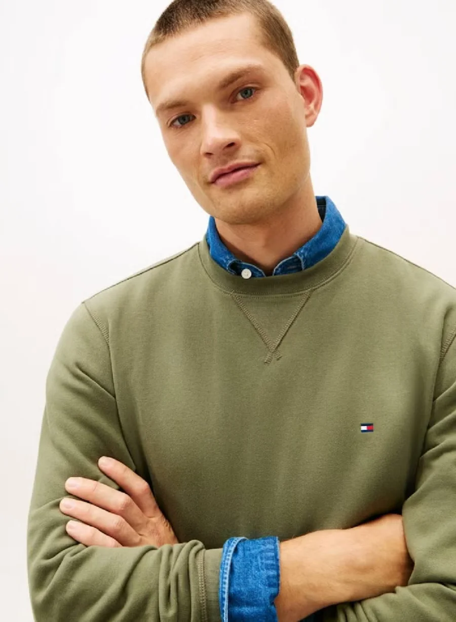 Свитшот Tommy Hilfiger Seasonal Fleece, зеленый — фото 2