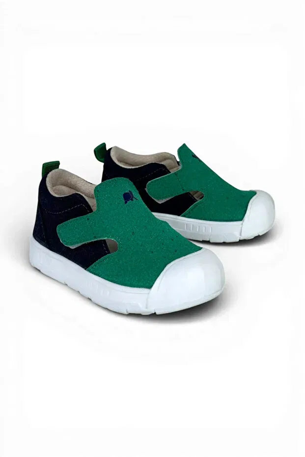 Детские повседневные туфли на липучке с ортопедической стелькой Sthapy, Navy Blue - Green