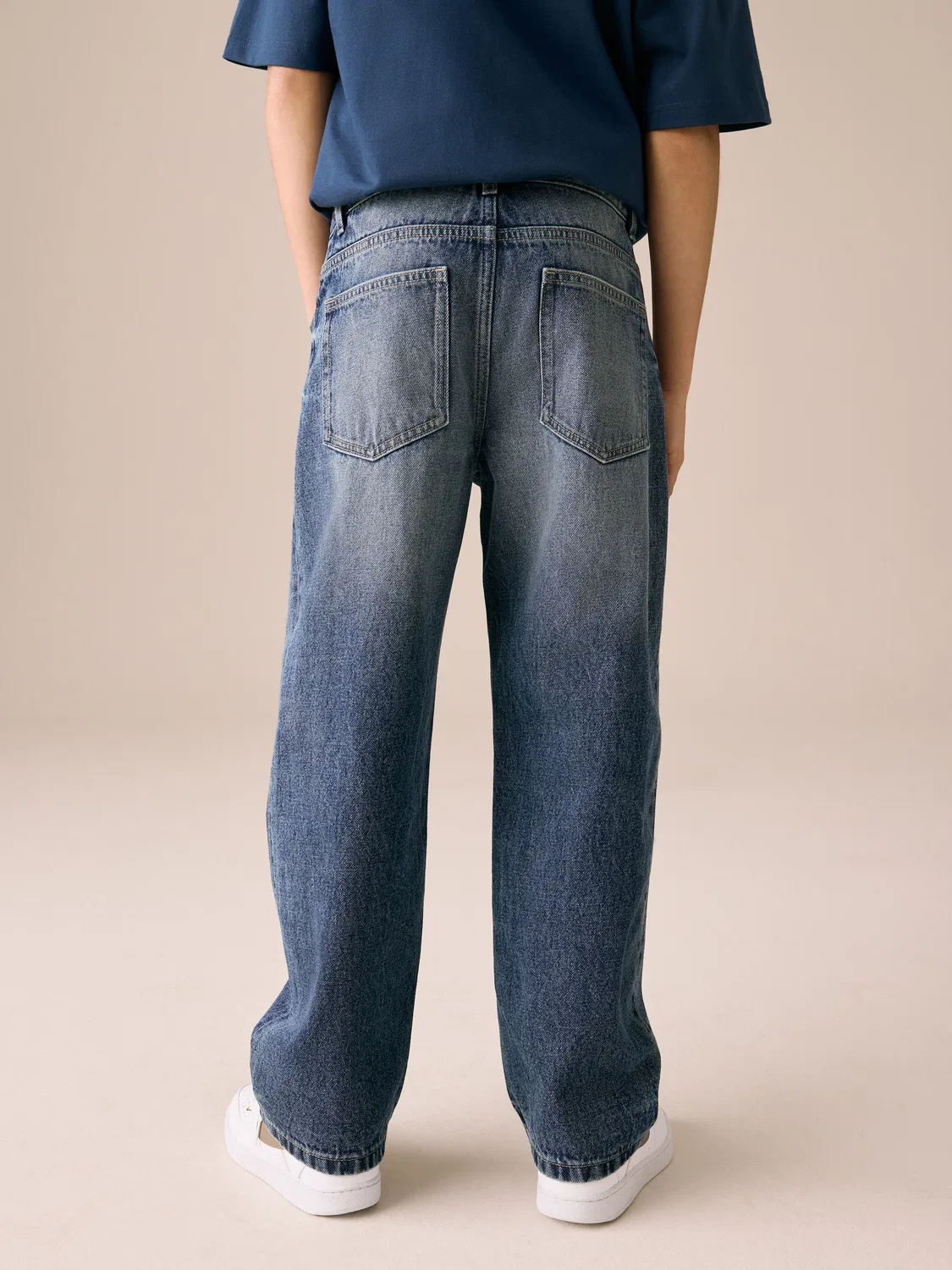 Джинсы свободного кроя, Dark Blue Denim Next — фото 4