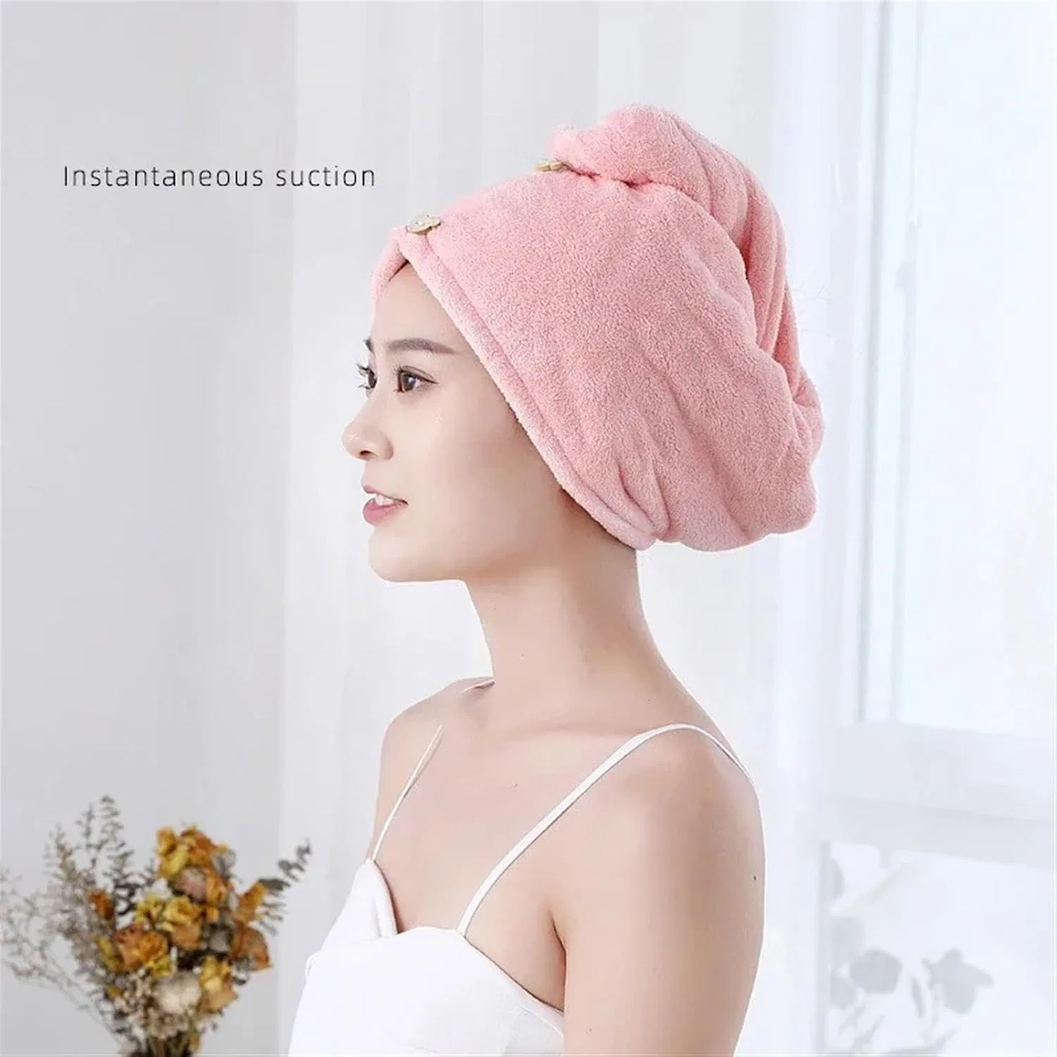 Шапочка для душа из микрофибры AYWTIUN, Pink — фото 3