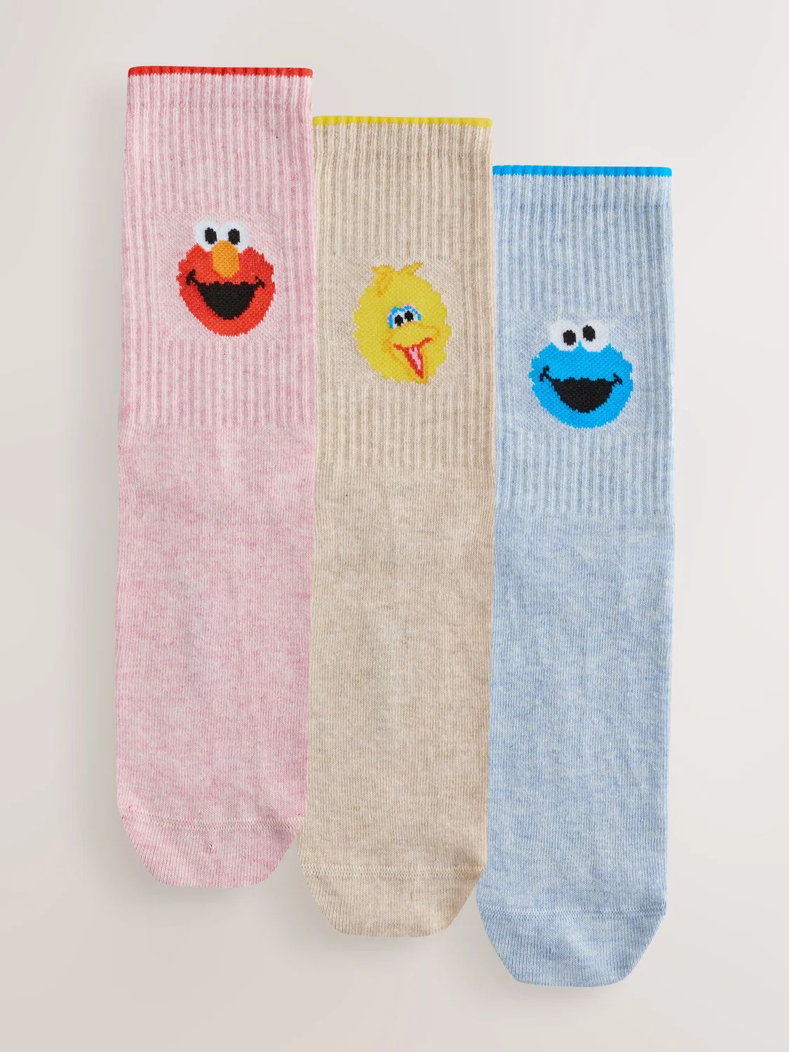Носки, 3 пары, с персонажами Дисней Next, Sesame Street