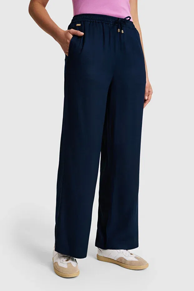 Женские брюки из канваса с широкой штаниной U.S. Polo Assn., Navy Blue — фото 2