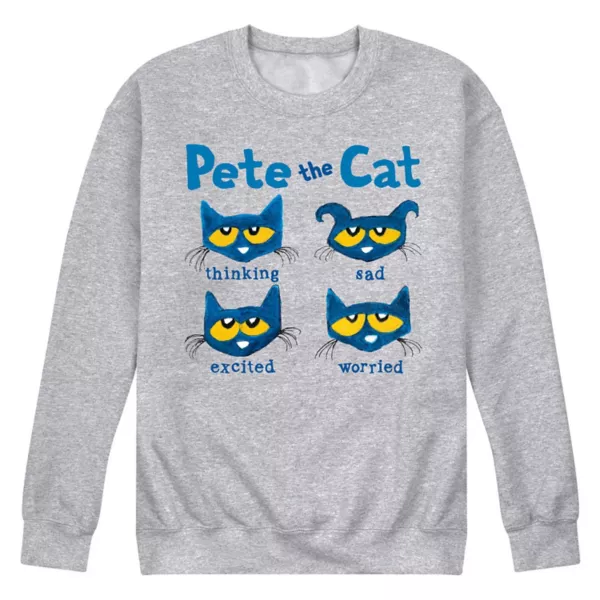

Мужская флисовая толстовка «Лица Пита» Pete The Cat, серый