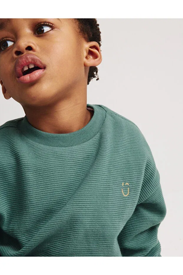 Детские свитшот для мальчиков хлопковый Marks & Spencer, Dark Green — фото 4