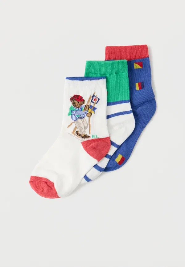 Носки комплект 3 пары Sailing Polo Ralph Lauren, белый/зеленый