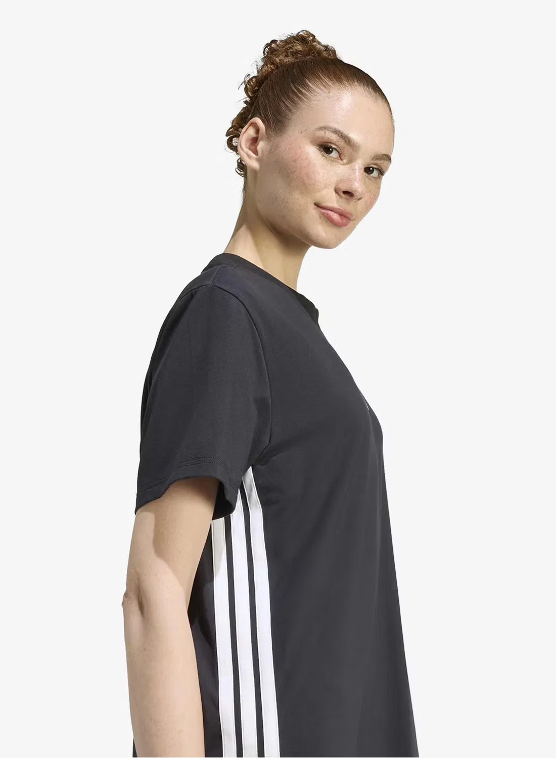 Платье-футболка свободного кроя 3-Stripes essential Adidas, черный — фото 4