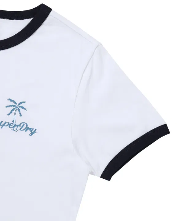 Футболка с принтом Summer Ringer, Superdry, белый — фото 4
