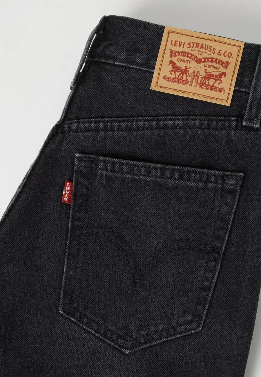 Джинсы LEVI'S Wide leg Jeans 'High Waisted Straight' черного цвета — фото 4