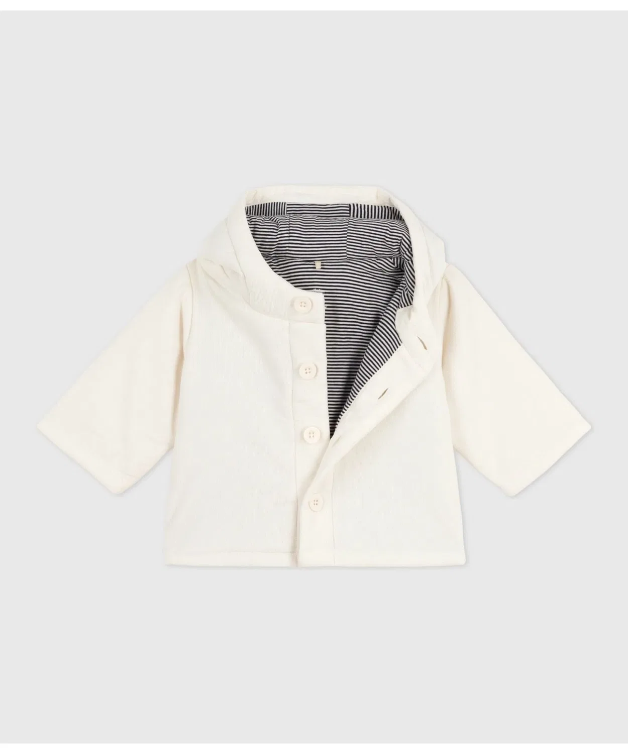 Детский пончо-джекет с капюшоном, белый PETIT BATEAU, Off White — фото 2