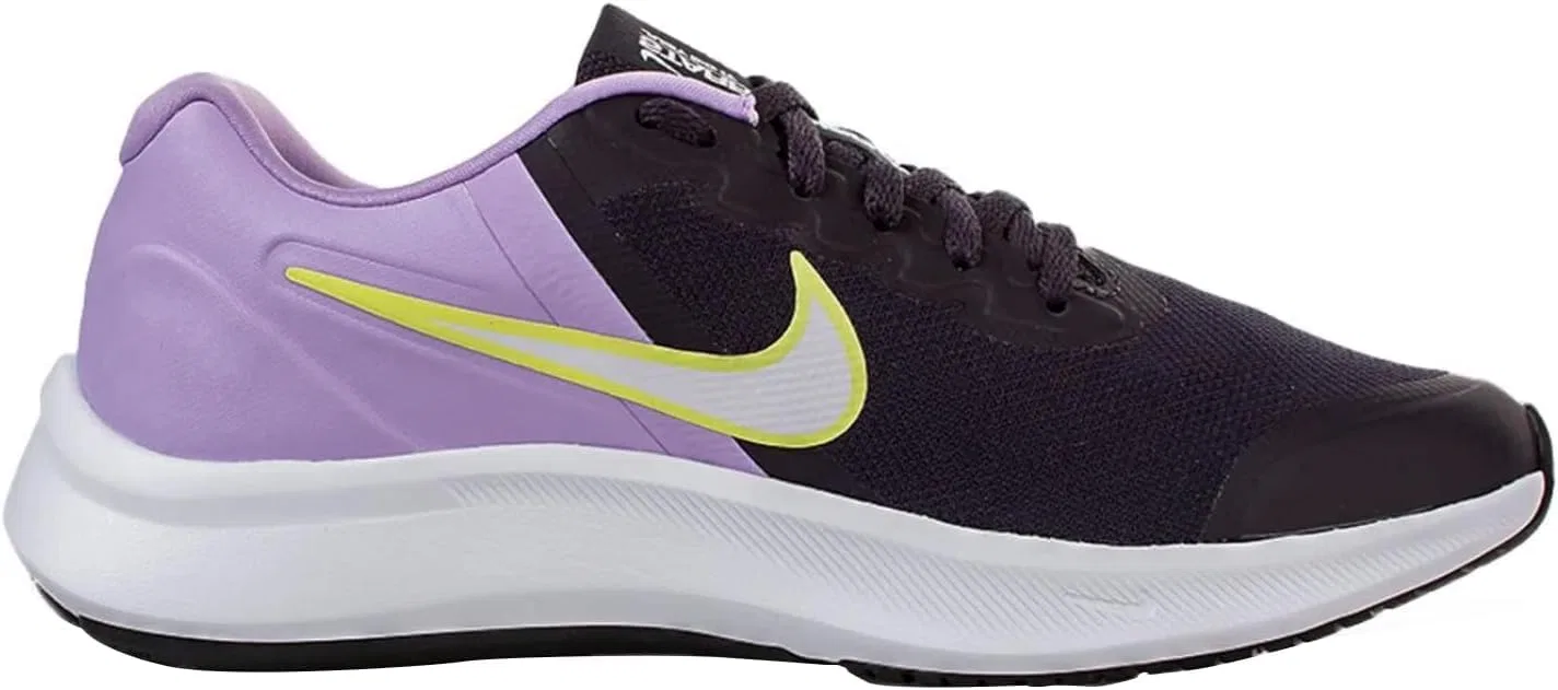 Детские кроссовки для мальчиков с длинным шнурком Star Runner 3 NIKE, Purple Cave White Lilac — фото 2