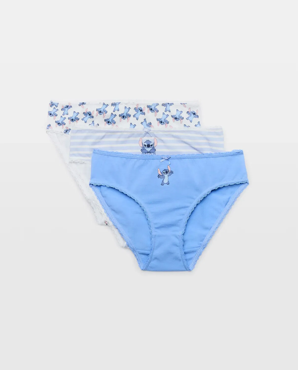 Детские трусы для девочек набор 3 шт с принтом Stitch Cotton Juice, Azul Marino