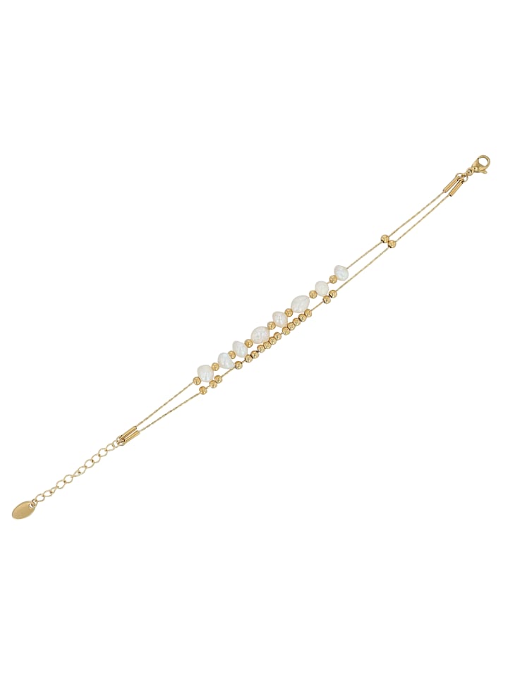 

Adeliás Женский браслет из нержавеющей стали с пресноводной жемчужиной, 17+5 см, в золотом исполнении