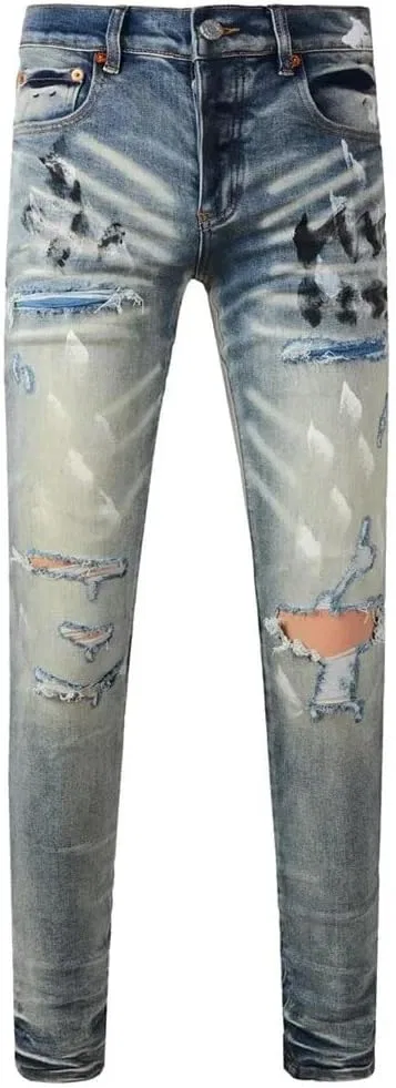 Джинсы, Low Rise Stretch Skinny, Ripped, 9037
