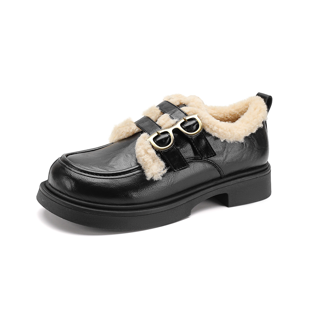 FOXER Лоферы на платформе женские - коричневые (с флисовой подкладкой), цвет Brown (Fleece-Lined) — фото 4