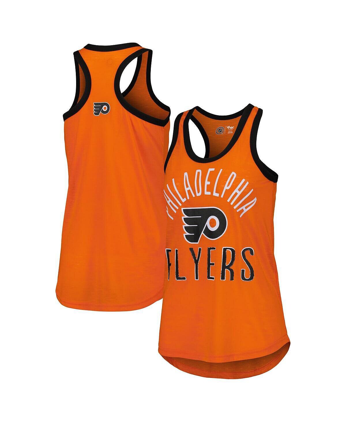 

Женская оранжевая майка Philadelphia Flyers First Base Racerback с овальным вырезом G-III 4Her by Carl Banks
