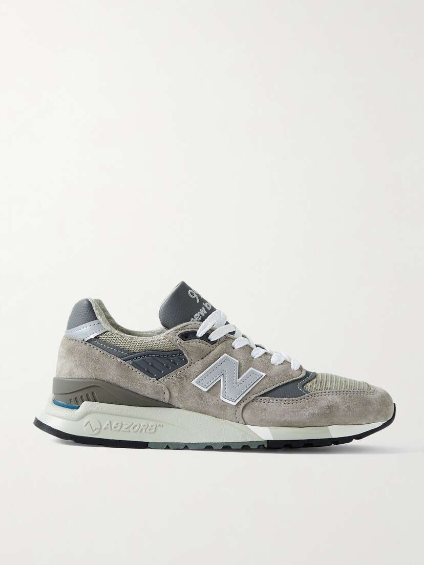 Кроссовки из кожи, сетки и замши с резиновой отделкой. 998. New Balance, серый