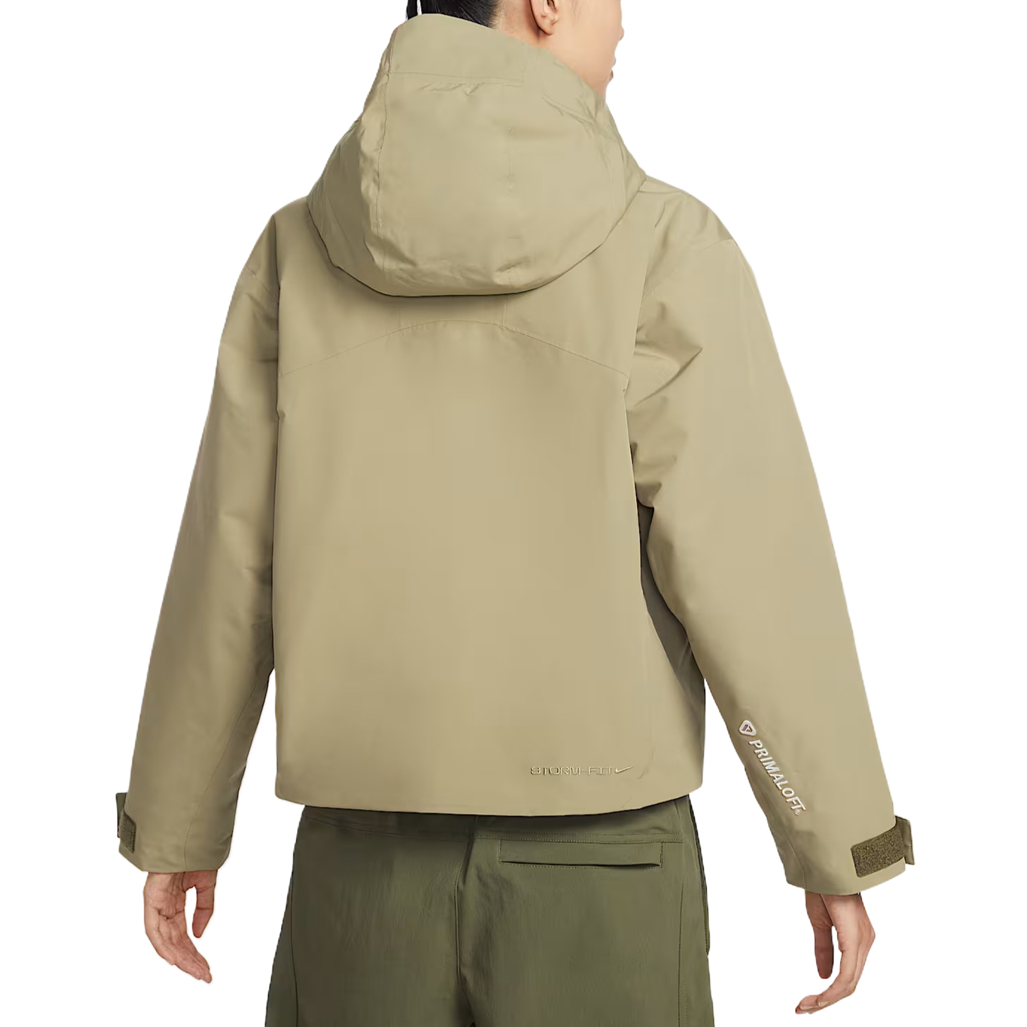 Nike Куртки Storm FIT для женщин, Olive Green/Anti Aircraft Gun Olive Green/University Gray/Mountain White, с капюшоном, умеренная посадка — фото 3