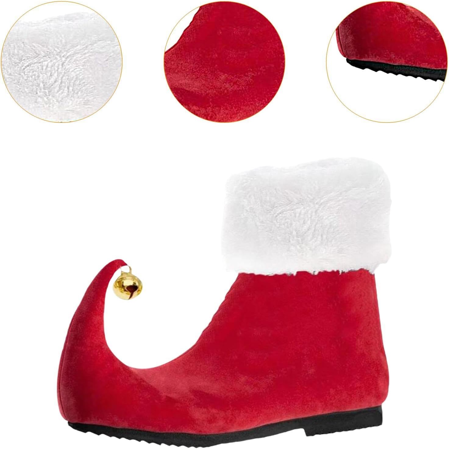 Рождественские ботиночки Colaxi Elf Shoes: очаровательные ботиночки для игр и нарядов, красный — фото 3