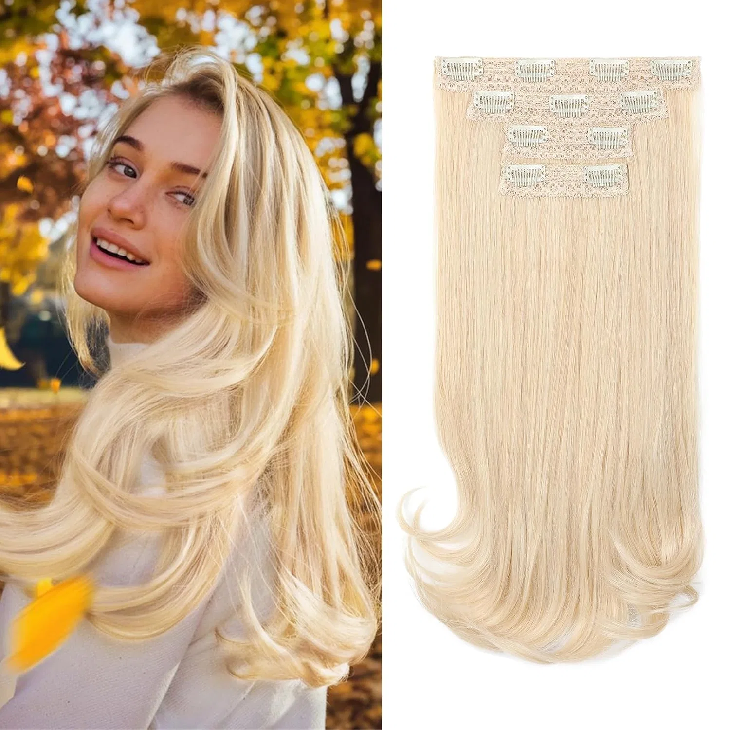 Накладные пряди REECHO Clip-in extensions, 40 см, светлый блонд Reecho, Light Blonde
